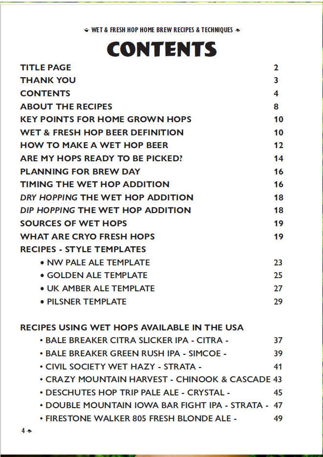 Wet & Fresh Hop Harvest Home Brew Recipes